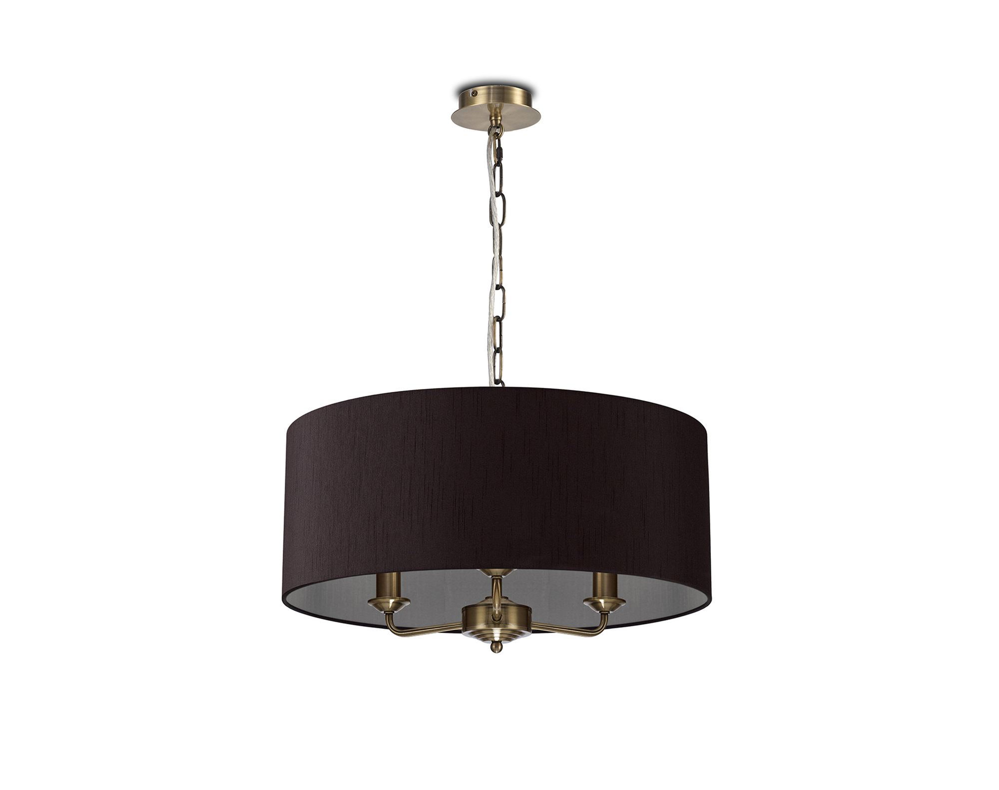Banyan 50cm 3 Light Pendant Antique Brass, Black DK0047  Deco Banyan
